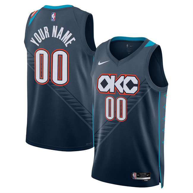 Men's Navy Oklahoma City Thunder Active Player Custom 2025/26 City Edition Stitched Basketball Jersey